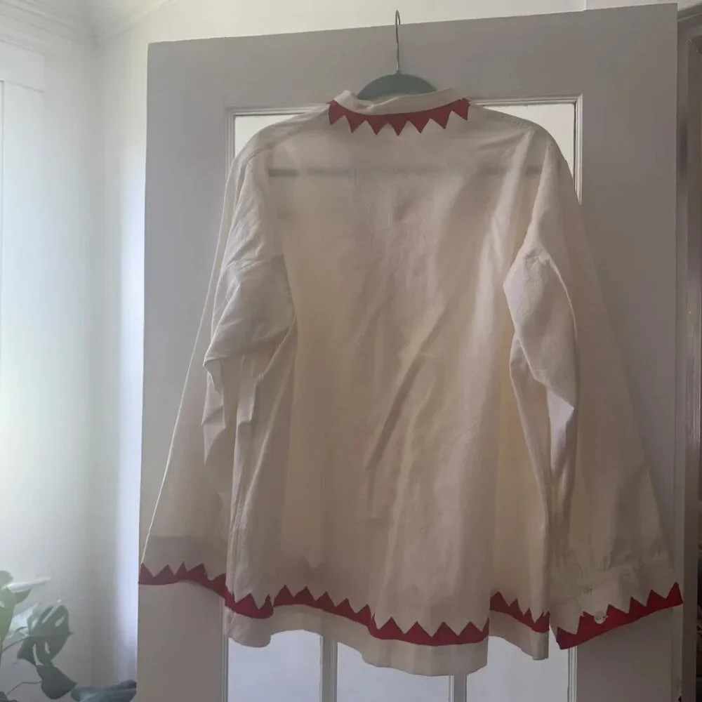 Nikki Chasin  Alpha Buttondown Ivory/Poppy - Picture 3 of 4